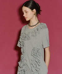 【yae】	Rose motif T-shirt dress / ローズモチーフTシャツドレス