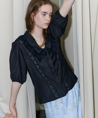 【yae】Short sleeve lace blouse / ショートスリーブレースブラウス