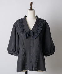 【yae】Short sleeve lace blouse / ショートスリーブレースブラウス