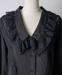 【yae】Short sleeve lace blouse / ショートスリーブレースブラウス
