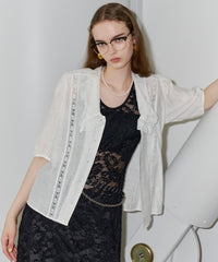 【yae】Short sleeve lace blouse / ショートスリーブレースブラウス