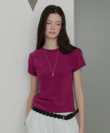 【GIUNON】scallop pile puff t-shirt / スカラップパイルパフTシャツ