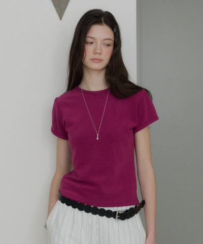 【GIUNON】scallop pile puff t-shirt / スカラップパイルパフTシャツ