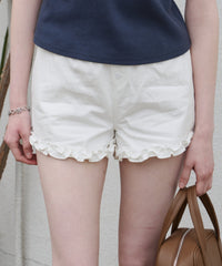 【GIUNON】hem frill short pants / ヘムフリルショートパンツ