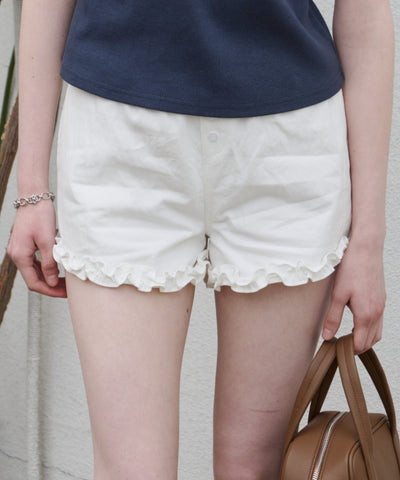 【GIUNON】hem frill short pants / ヘムフリルショートパンツ