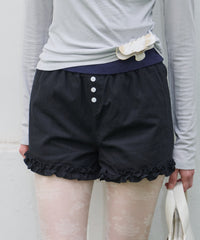 【GIUNON】hem frill short pants / ヘムフリルショートパンツ