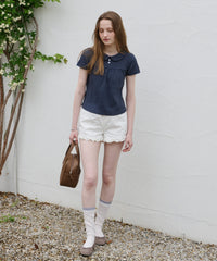 【GIUNON】hem frill short pants / ヘムフリルショートパンツ
