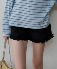 【GIUNON】hem frill short pants / ヘムフリルショートパンツ