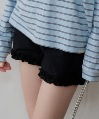 【GIUNON】hem frill short pants / ヘムフリルショートパンツ