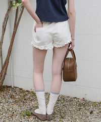 【GIUNON】hem frill short pants / ヘムフリルショートパンツ