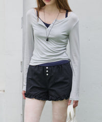 【GIUNON】hem frill short pants / ヘムフリルショートパンツ