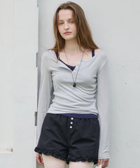 【GIUNON】hem frill short pants / ヘムフリルショートパンツ