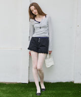 【GIUNON】hem frill short pants / ヘムフリルショートパンツ