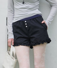 【GIUNON】hem frill short pants / ヘムフリルショートパンツ