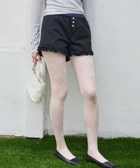 【GIUNON】hem frill short pants / ヘムフリルショートパンツ