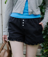 【GIUNON】hem frill short pants / ヘムフリルショートパンツ