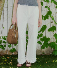 【GIUNON】hem frill wide pants / ヘムフリルワイドパンツ