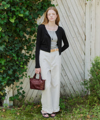 【GIUNON】hem frill wide pants / ヘムフリルワイドパンツ