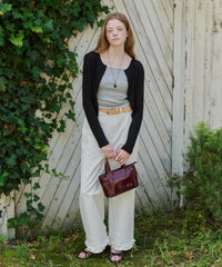 【GIUNON】hem frill wide pants / ヘムフリルワイドパンツ