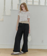 【GIUNON】hem frill wide pants / ヘムフリルワイドパンツ