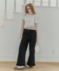 【GIUNON】hem frill wide pants / ヘムフリルワイドパンツ