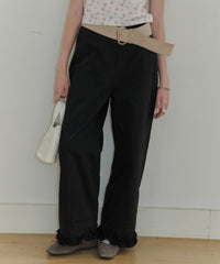 【GIUNON】hem frill wide pants / ヘムフリルワイドパンツ