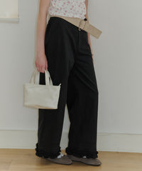 【GIUNON】hem frill wide pants / ヘムフリルワイドパンツ