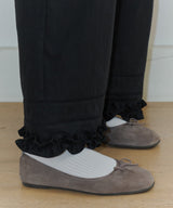 【GIUNON】hem frill wide pants / ヘムフリルワイドパンツ