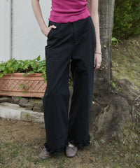 【GIUNON】hem frill wide pants / ヘムフリルワイドパンツ