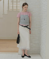 【GIUNON】satin lace long skirt / サテンレースロングスカート
