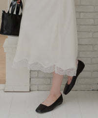 【GIUNON】satin lace long skirt / サテンレースロングスカート