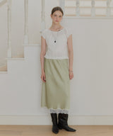 【GIUNON】satin lace long skirt / サテンレースロングスカート