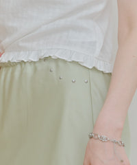 【GIUNON】satin lace long skirt / サテンレースロングスカート