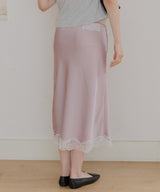 【GIUNON】satin lace long skirt / サテンレースロングスカート