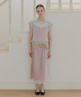 【GIUNON】satin lace long skirt / サテンレースロングスカート