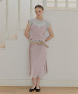 【GIUNON】satin lace long skirt / サテンレースロングスカート