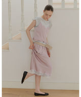 【GIUNON】satin lace long skirt / サテンレースロングスカート