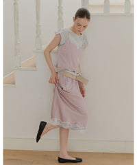 【GIUNON】satin lace long skirt / サテンレースロングスカート
