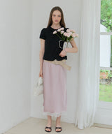 【GIUNON】satin lace long skirt / サテンレースロングスカート