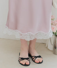 【GIUNON】satin lace long skirt / サテンレースロングスカート