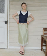 【GIUNON】satin lace long skirt / サテンレースロングスカート