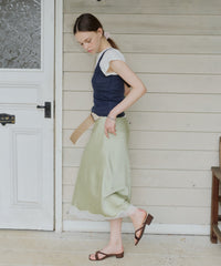 【GIUNON】satin lace long skirt / サテンレースロングスカート
