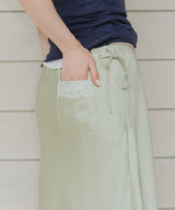 【GIUNON】satin lace long skirt / サテンレースロングスカート