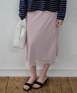 【GIUNON】satin lace long skirt / サテンレースロングスカート