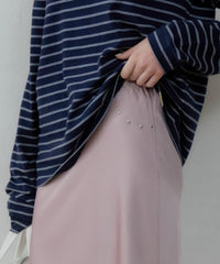 【GIUNON】satin lace long skirt / サテンレースロングスカート