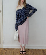 【GIUNON】satin lace long skirt / サテンレースロングスカート