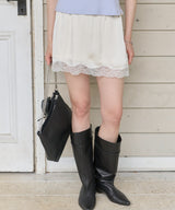 【GIUNON】satin lace mini skirt /  サテンレースミニスカート