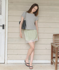 【GIUNON】satin lace mini skirt /  サテンレースミニスカート