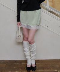 【GIUNON】satin lace mini skirt /  サテンレースミニスカート
