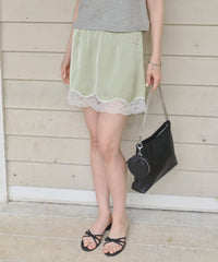 【GIUNON】satin lace mini skirt /  サテンレースミニスカート